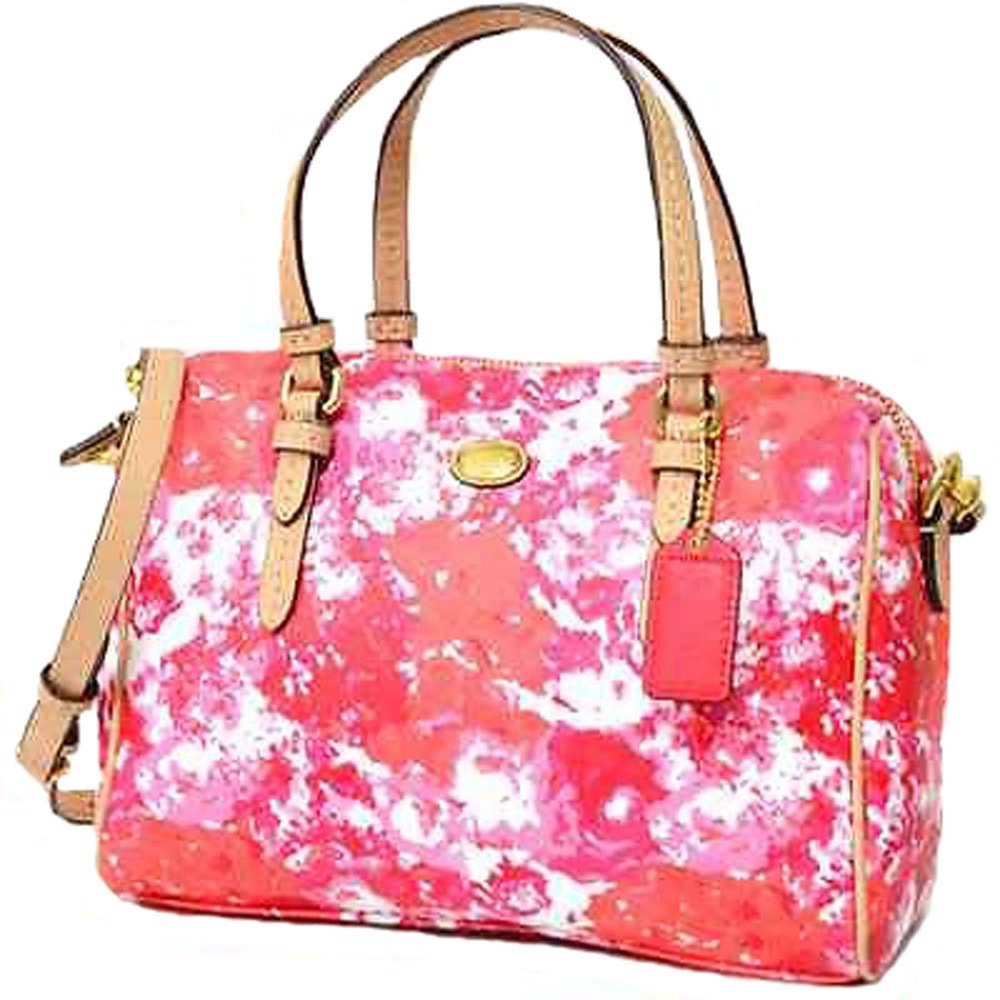 Coach Pink and Red Patterned Satchel